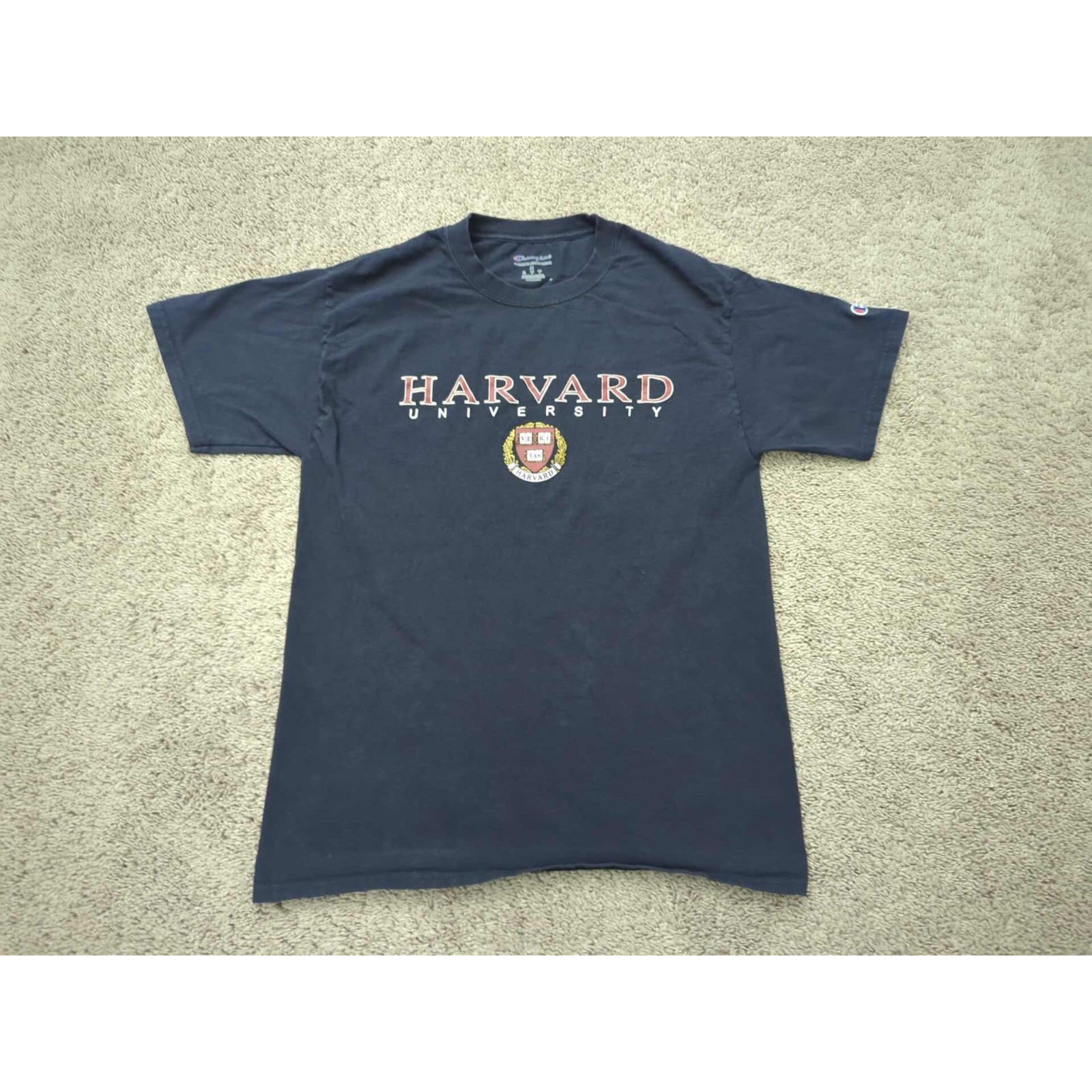 Harvard University T Shirt Mens Medium Short Sleeve Ncaa Champion Blue